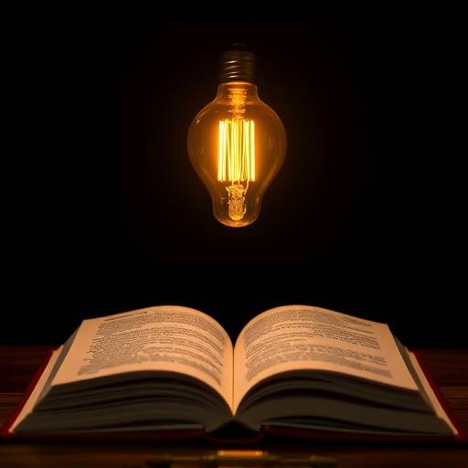 Una bombilla encendida sobre un libro abierto, simbolizando la iluminaci칩n del conocimiento y la misi칩n educativa de la academia.